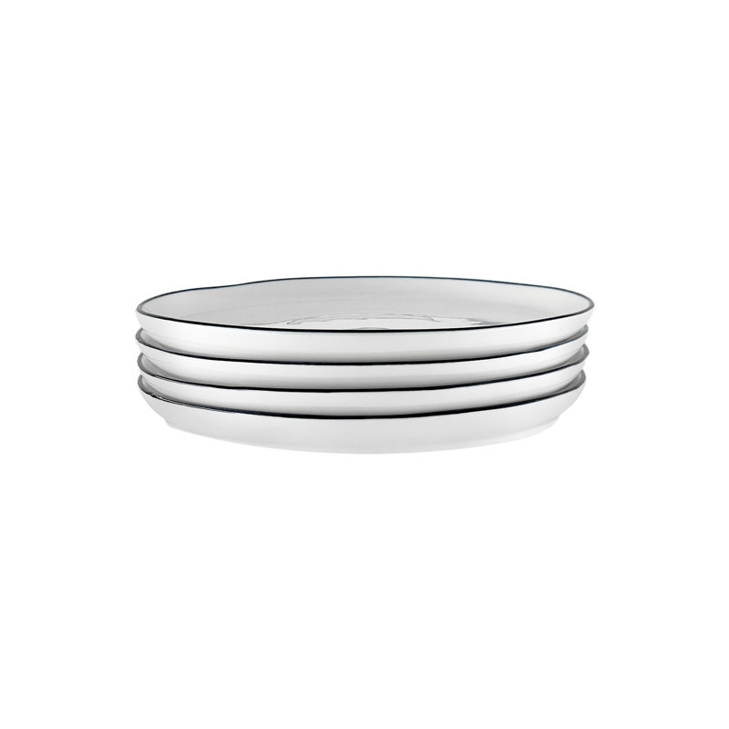Canvas Home Abbesses Colored Rim Porcelain Salad Plate, Black