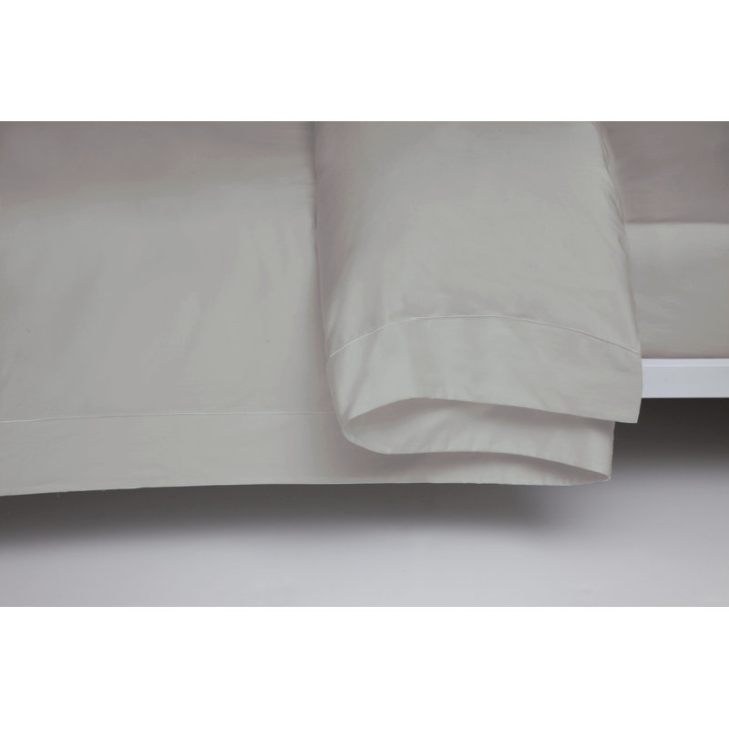 Cotton Solid Colour Duvet Cover Set with Pillowcases, Platinum, Double Duvet Cover + 2 Standard Pillowcases