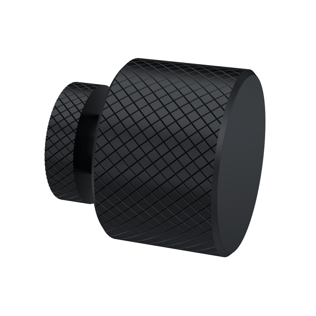 Hudson Reed Knurled Knob Handle - Matt Black - Contemporary Furniture Handle - 30mm - Image 2