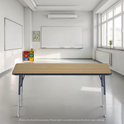 Rectangle T-Mold Adjustable Height Activity Table