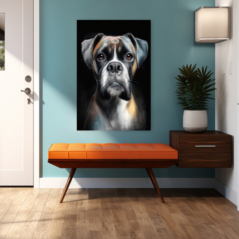 Boxer Dog Contemporary Dog Animal, art mural, H 48 po x l 32 po