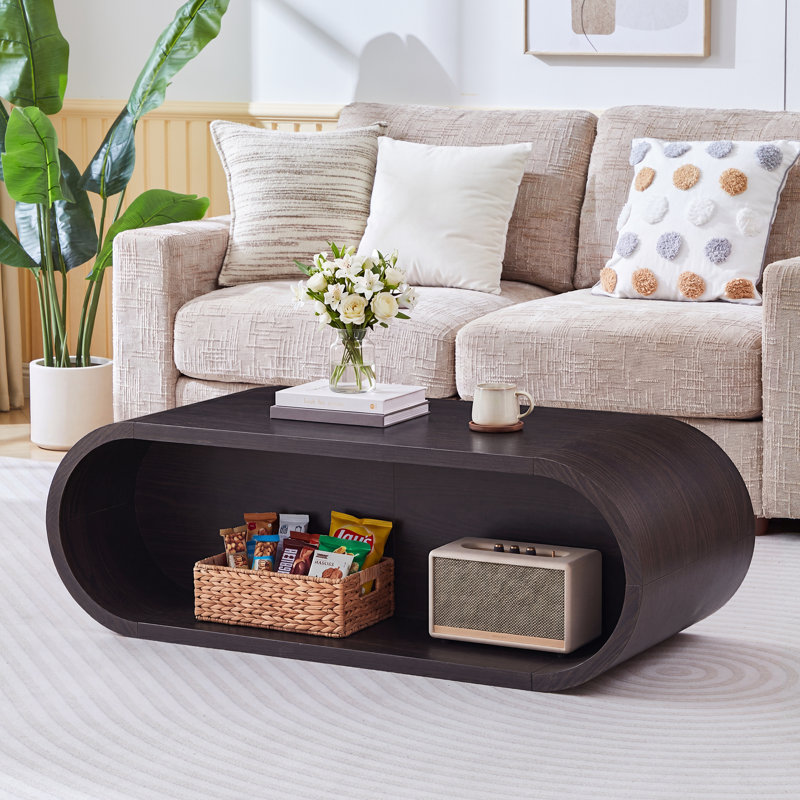 Table basse ovale simple 47,24 po, Noir