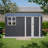 10X8FT Outdoor Steel Storage Shed With Clear Window, Lockable Doors, Weather-Resistant Metal Tool Shed-121341828