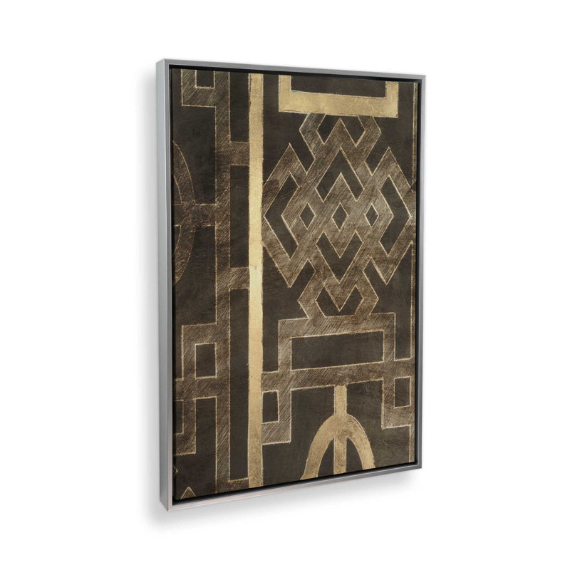 Trellis Pattern II by Ethan Harper Art Print, Silver, Floater Framed Print without Mat Canvas, 24"H x 18" W