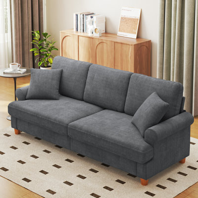 Winston Porter 86" Standard 3 seater Chenille Sofa with Pocket Spring Cushions