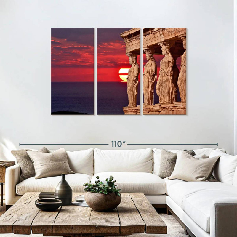 Lilie Caryatids Against Sunset, 48" H x 74" W
