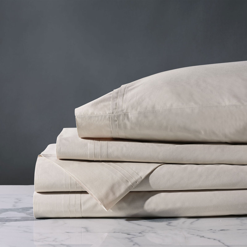 Ensemble de draps en percale Vail couleur bruyère, Gray
