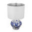 Lampe de vase en céramique bleue et blanche D12x19,3 "
