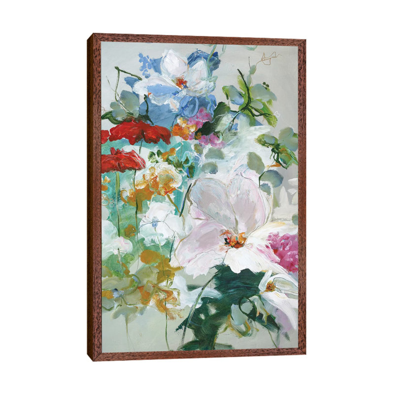 Flower Varity I - Painting on Canvas, 101.6cm H x 66.04cm W x 3.81cm D, Classic Brown Wood Framed