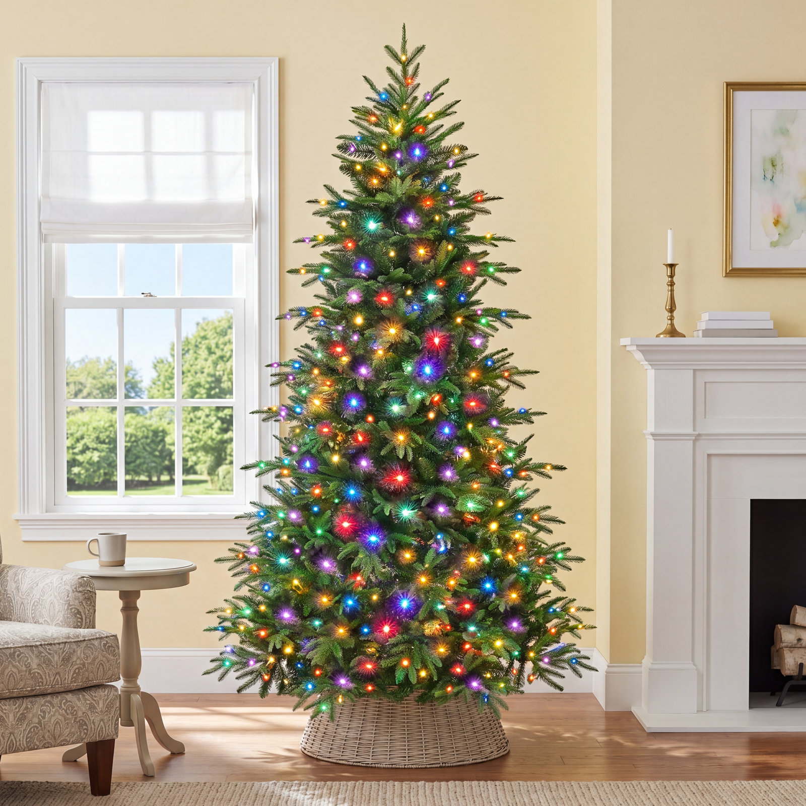 Pre-Lit Spruce Christmas Tree, 7.5'