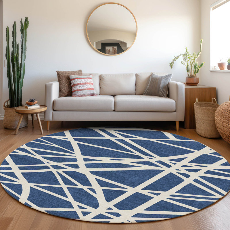 Tapis intérieur / extérieur bleu Zephina , 3 pi x 5 pi