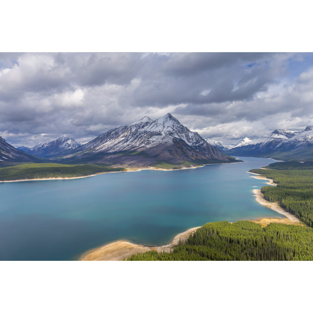 Spray Lakes Reservoir Luftaufnahme von Spondylolithesis - Kunstdrucke auf Leinwand