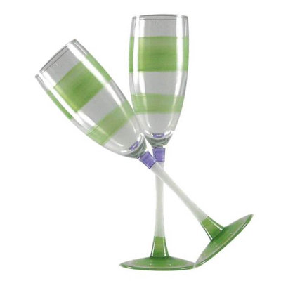 Flûte en verre Cottage Retro Stripe