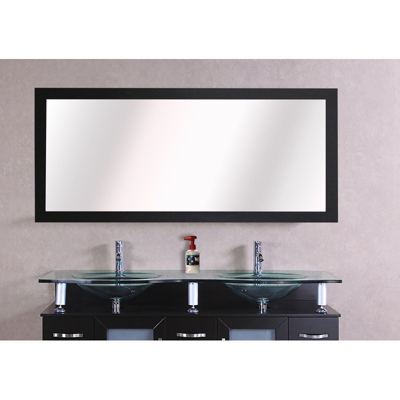 Miroir d'appoint Miami, Noir, 34 po, 65 po