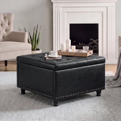 Arshi 30'' Tufted Square Storage Ottoman