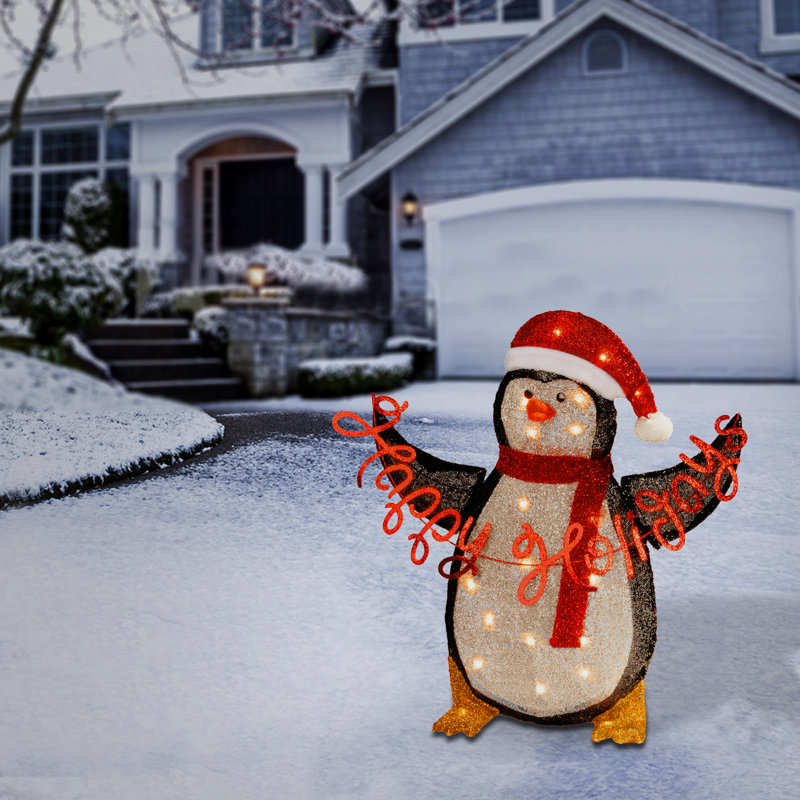 Pre-Lit Tinsel Penguin