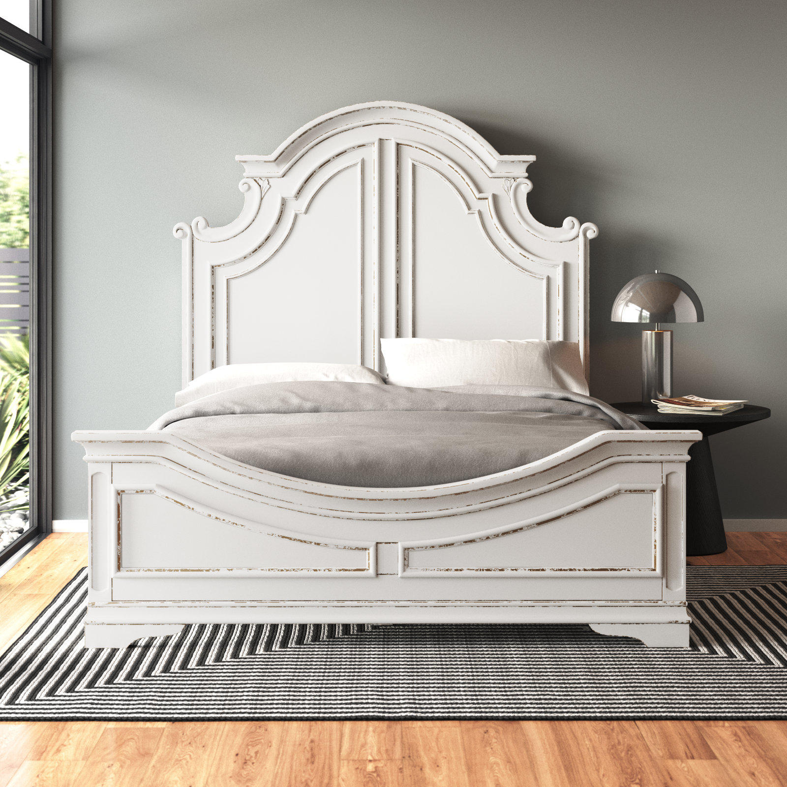 liberty magnolia manor antique white panel bed