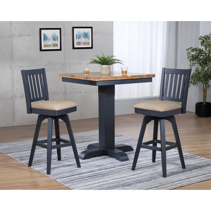 Tabouret de bar pivotant en bois massif Derbyshire, Tabouret de bar (siège d’une hauteur de 30 po)