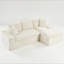 Canapé polyvalent Turtle Velvet : convertible deux places avec méridienne à droite (coussin inclinable pour un confort optimal), configuration face à face, transformable en L ou en ligne droite.-616357628-616357626