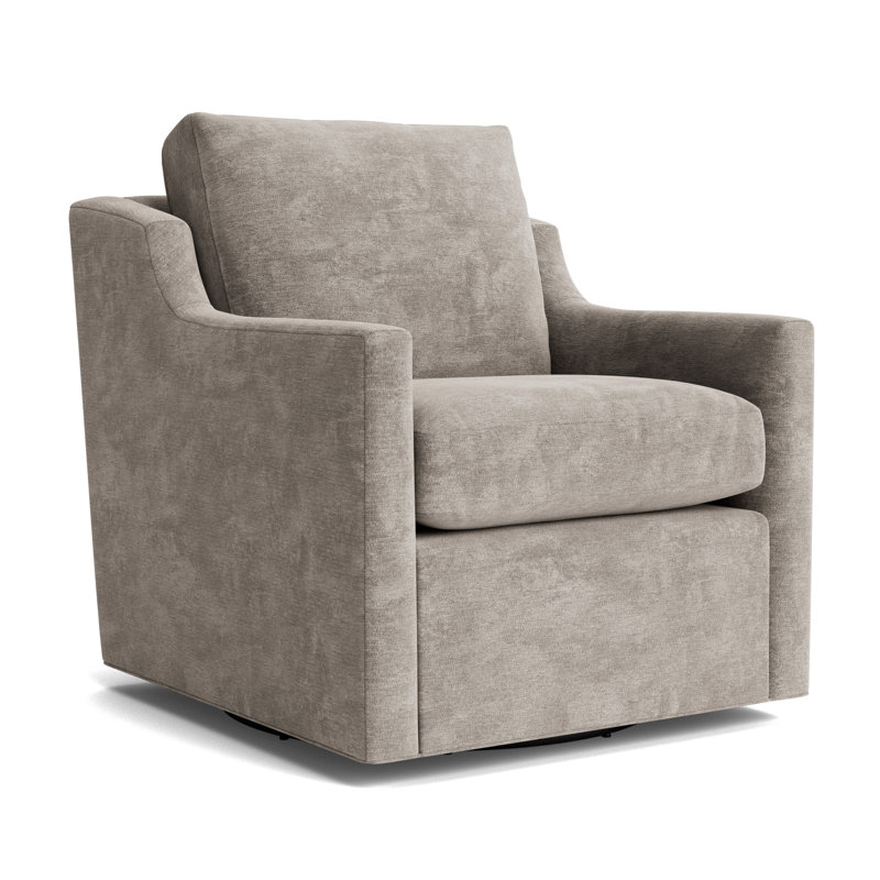Gigi No Skirt Full Swivel Chair, Vintage Chenille - Mink
