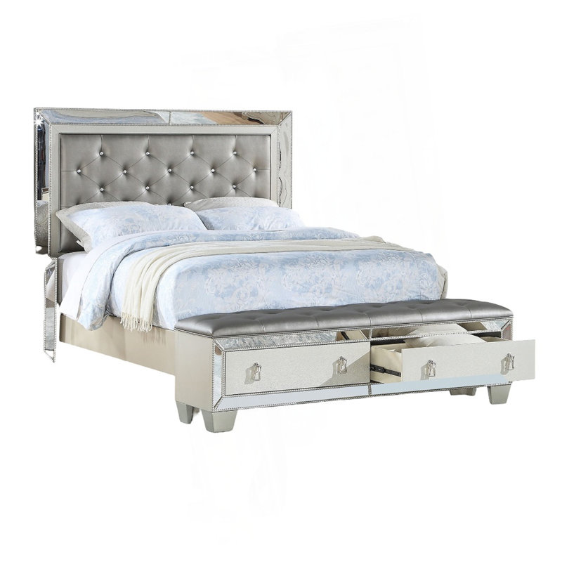 Glam Luxurious 1Pc Bed W, Très grand lit