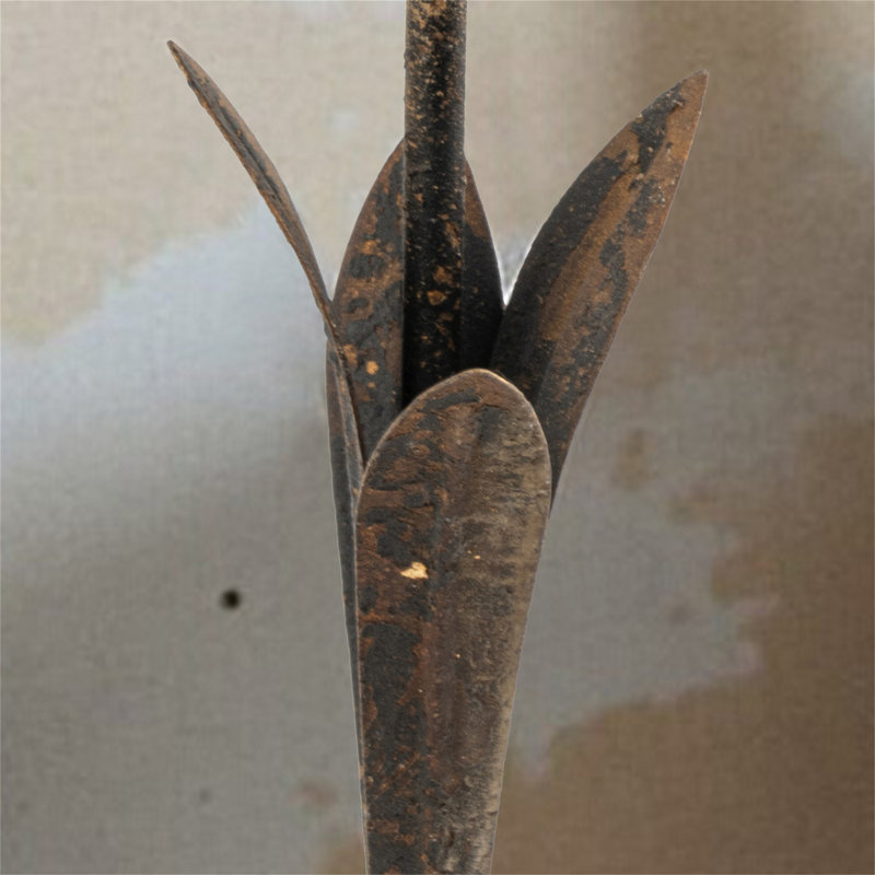 Vintage Metal Lotus Flower Decorative Candle Holder, Black Finish, Unique Home Decor