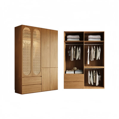 Rattan Woven Simple Classic Wardrobe