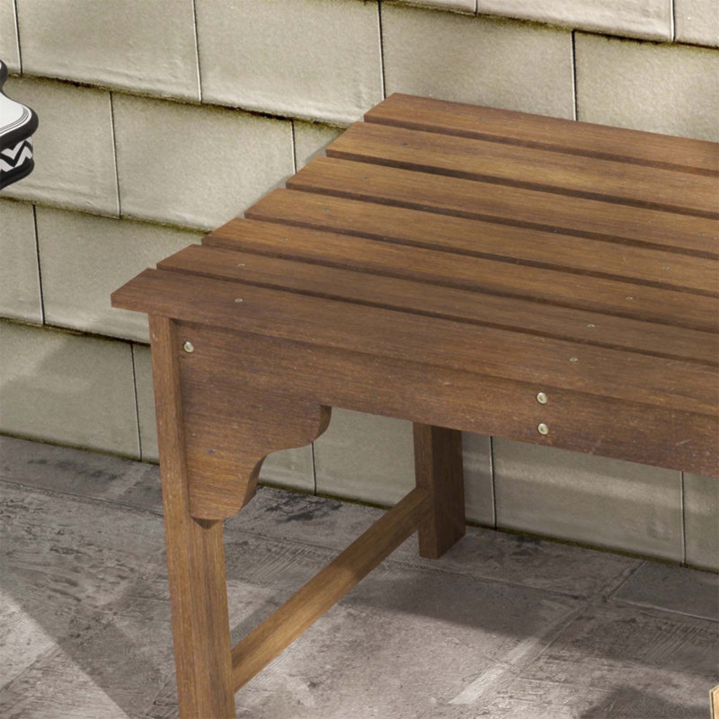 Outsunny Wooden Garden Bench, Outdoor Park Bench with Slatted Seat, Backless Front Porch Bench for Versatile Seating and Rustic Charm