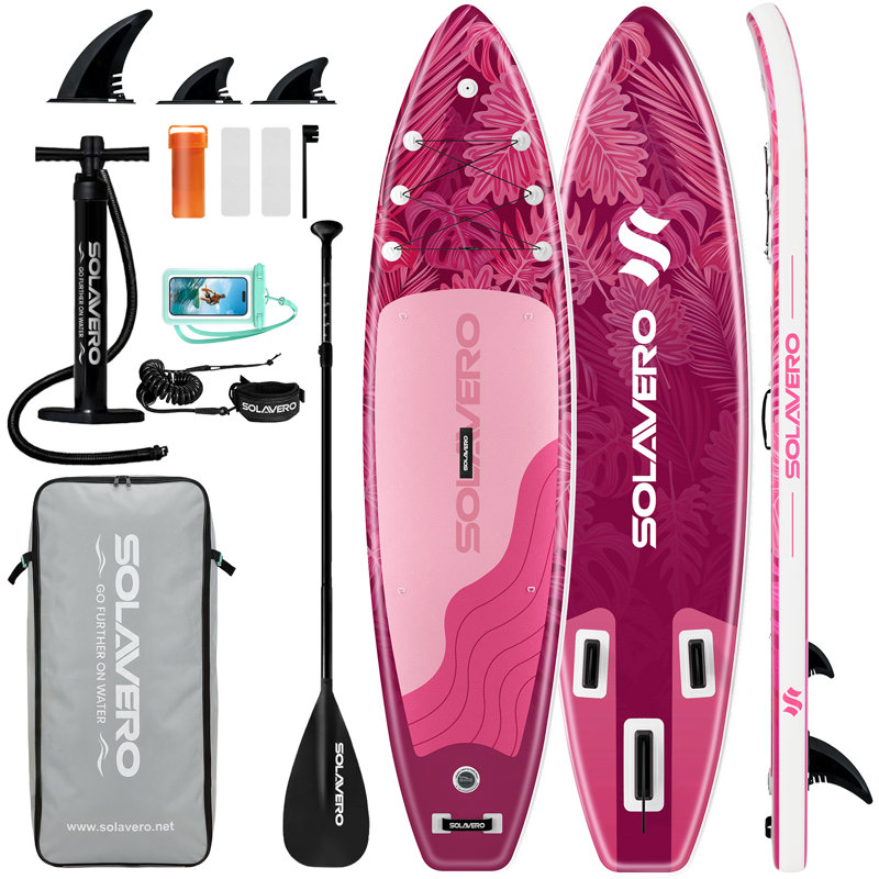 Inflatable Paddle Board With Exceptional Load Capacity, Complete With SUP Accessories, 3 Removable Fins, And 3-Piece Adjustable Single Paddle. This Non-Slip Adult Paddleboard Comes In A Variety Of Designs And Sizes.