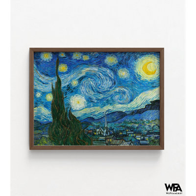 The Starry Night By Vincent Van Gogh Oil Painting Print, Framed Starry Night Print, Vincent Van Gogh Print, Van Gogh Art, Framed Wall Art