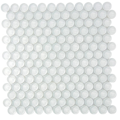 Penny 1 " X 1 " Straight Edge Glass Mosaic Sheet Wall & Floor Tile