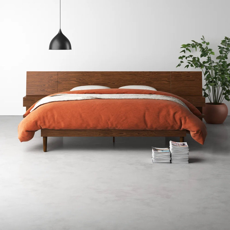 Clark Bedframe with 2 Attached Nightstands, Queen