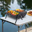 Ensemble de barbecue au charbon 3 en 1 - comprend des filets de barbecue et une poêle à frire, portatif pour barbecue, camping, patio avec cendrier amovible pour un nettoyage facile-122081853