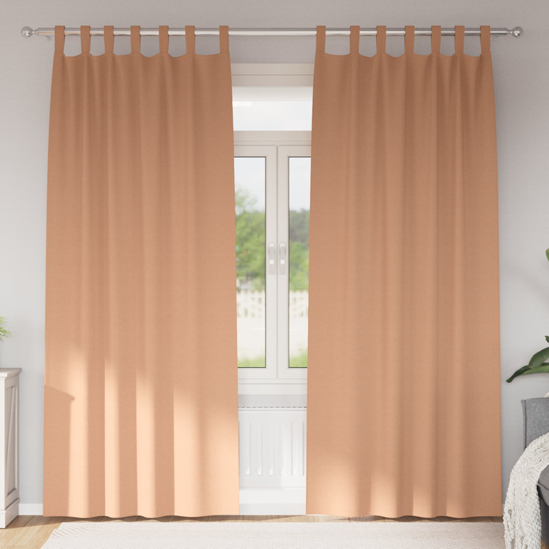 Curtains With Curtains 2 Pcs Polyester, Light Brown, 140cm Width x 260cm Drop