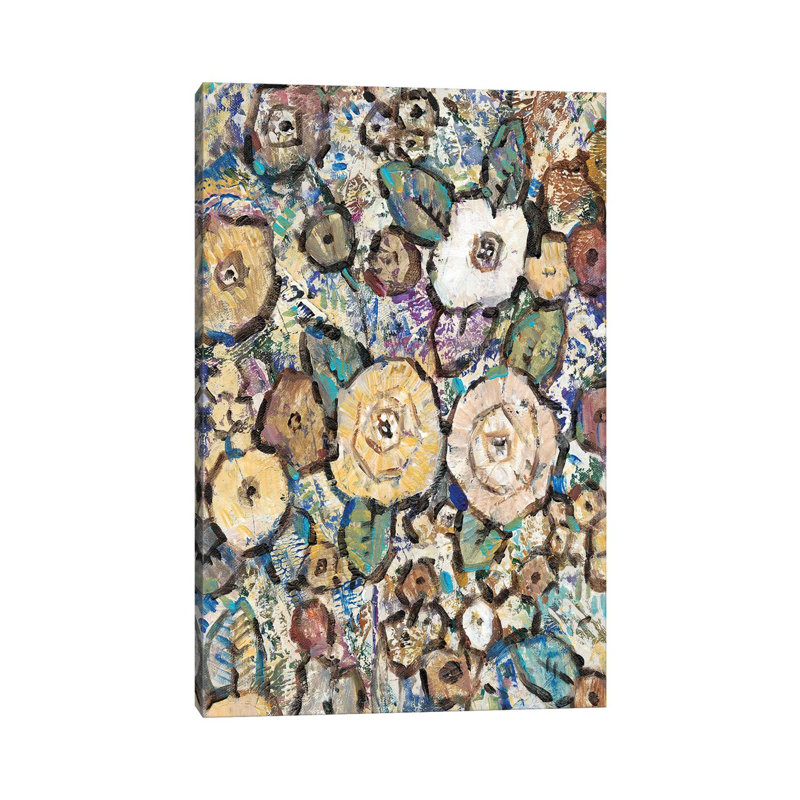 Decorative Flowers II by Tim OToole - Wrapped Canvas Painting, 20.32 cm H x 30.48 cm W