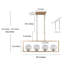 Luminaire suspendu pour îlot de cuisine 4 lumières Labonte