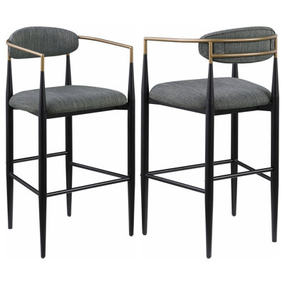 Ensemble de 2 chaises de bar en tissu gris foncé Renfroe
