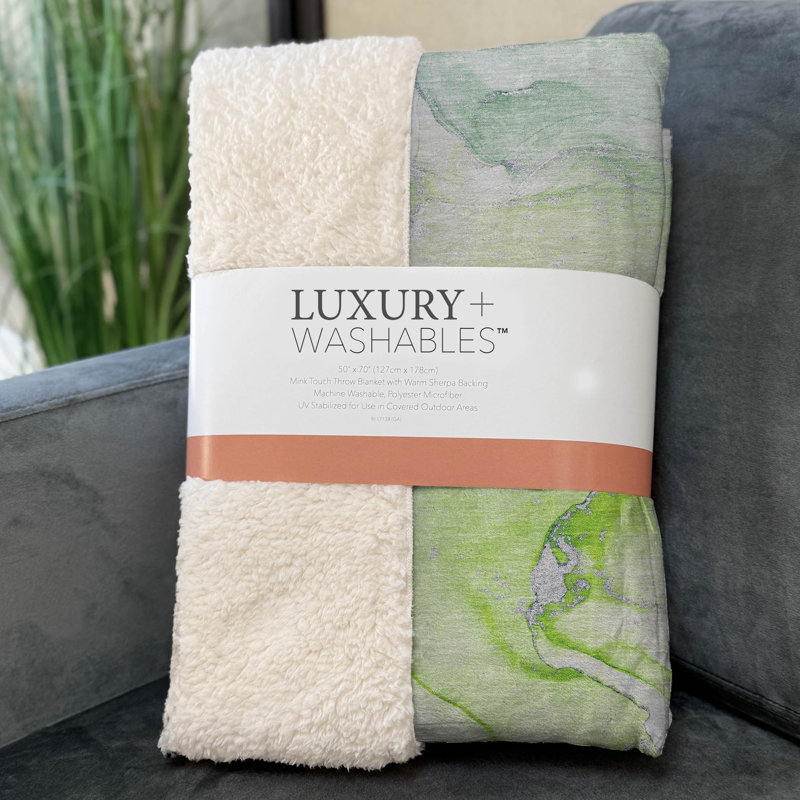 Jeté en sherpa Addison, Vert abstrait 5