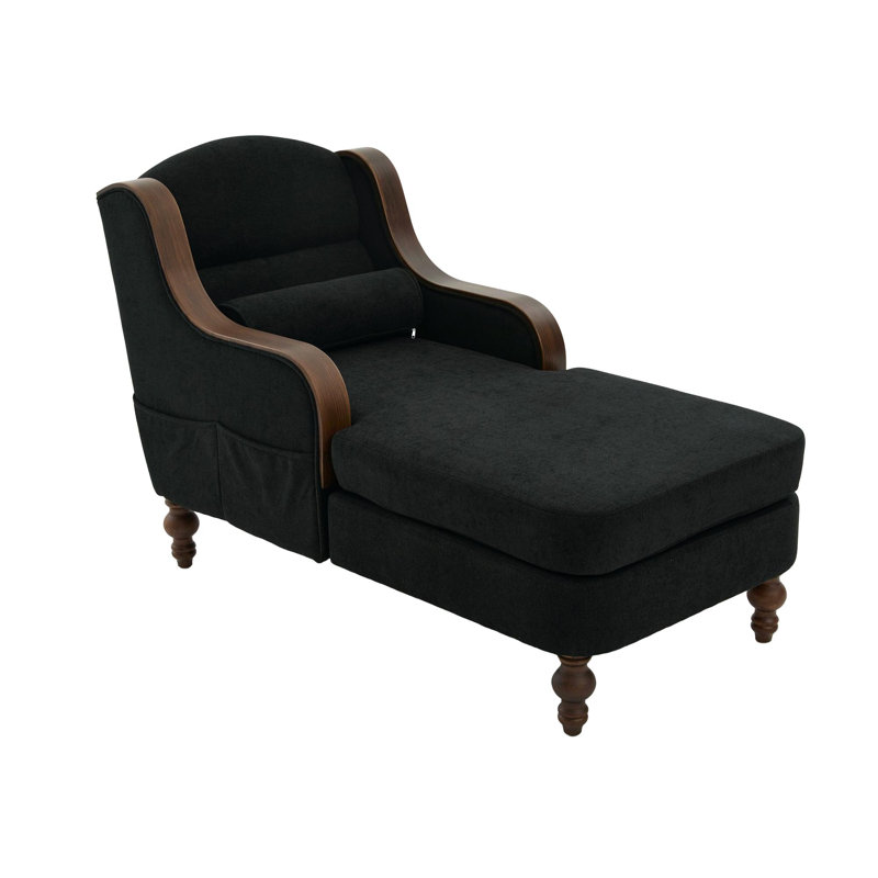 Fauteuil-lit rembourré en tissu, Noir
