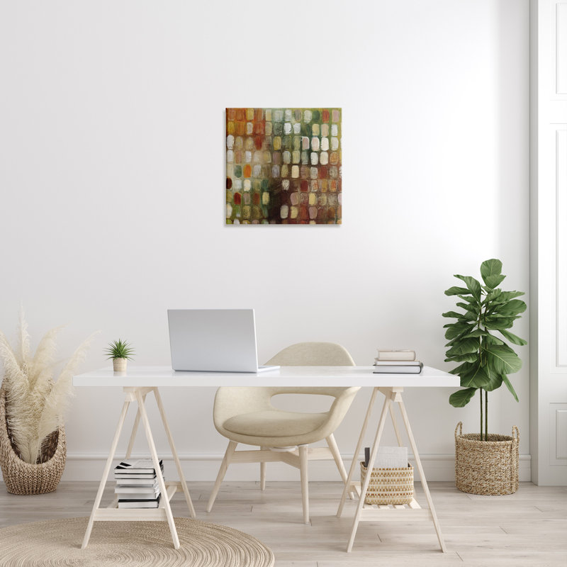 «Earth Tone», motif abstrait ovale par Classic Collection - reproduction d'art, H 24 po x l 24 po