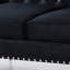 Canapé en velours noir 59,4 pouces de largeur avec boutons ornés de bijoux, accoudoirs carrés, 2 coussins