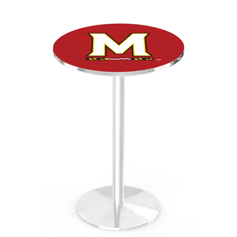Round Metal Base Dining Table, University of Maryland, Chrome