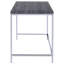 Bureau d'écriture rectangulaire gris et chrome patiné