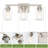 19.29 in. 3-Light Brushed Nickel Dimmable Bathroom Vanity Light with Clear Glass Shades-59132965-59132964
