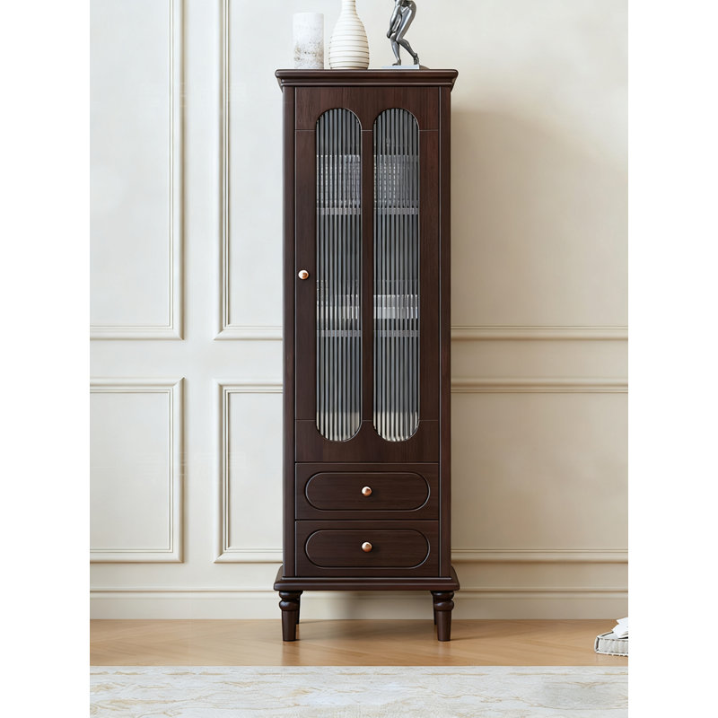 Armoire à vin rétro élégante avec verres et tiroirs
