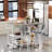 3 - Person Four Leg Dining Set, Bar Table Set With Storage And Wine Shelves, With Counter Height Faux Marble Table And 2 Stools, Space Saving Bar Table And Chairs Set For Dining Room