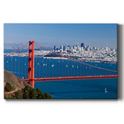 34_San Francisco, tableau panoramique sur toile de qualité supérieure - prêt à être accroché