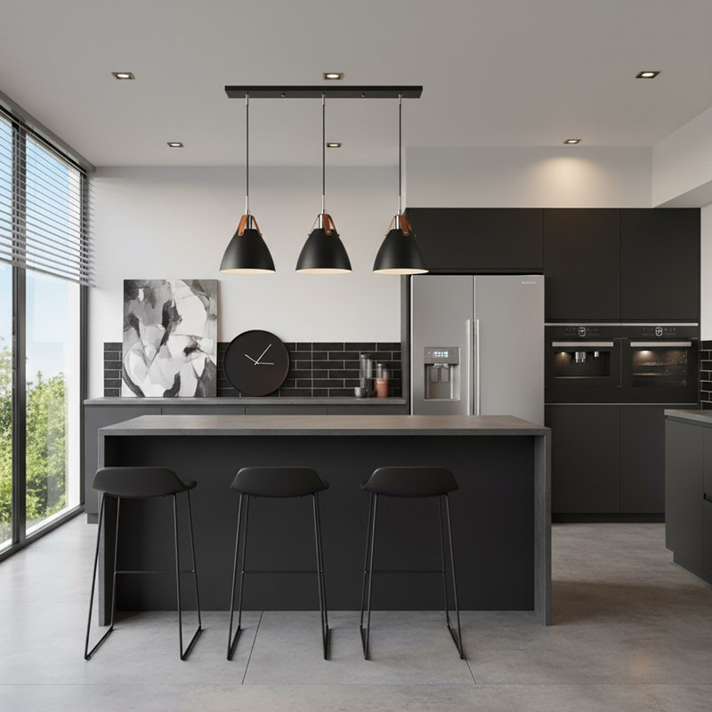  Îlot 3 lumières noir
