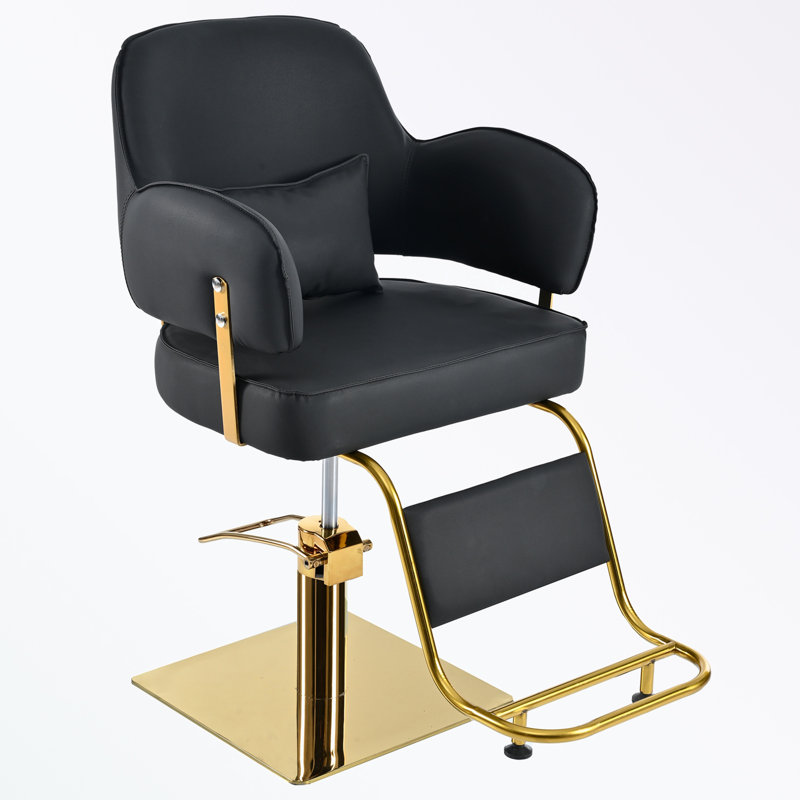 Swivel Reclining Chair with metal square base, Black
