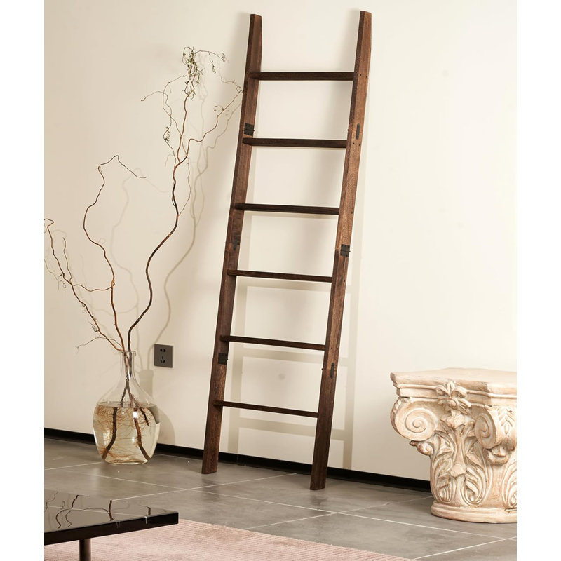 Porte-serviettes à 6 niveaux en bois rustique L 19 po x H 68 po